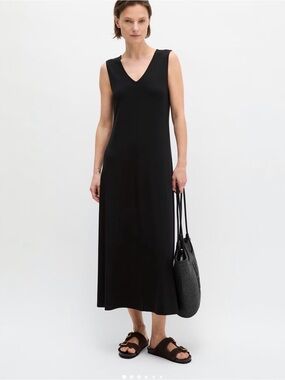 MARC O’POLO V-NECK JERSEY DRESS SHAPED FROM LENZING™ ECOVERO™ small black